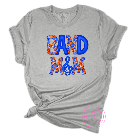 Band Mom Royal Blue & Orange Leopard