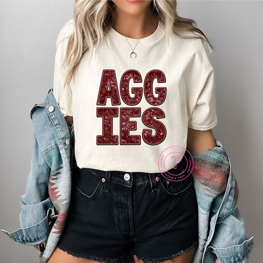 Aggies Faux Glitter
