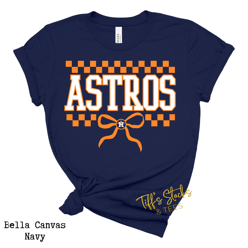Astros Checkered w/ Coquette Bow