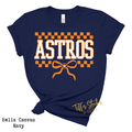 Astros Checkered w/ Coquette Bow Youth