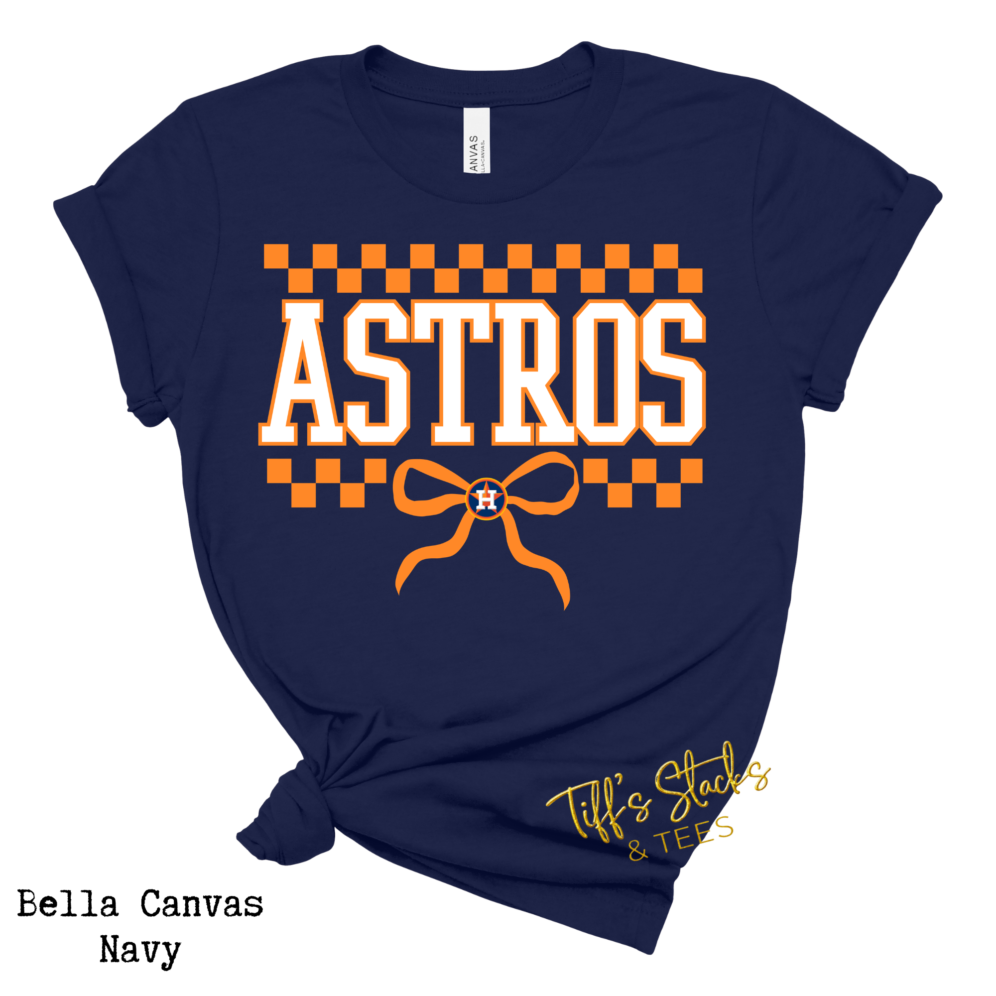 Astros Checkered w/ Coquette Bow