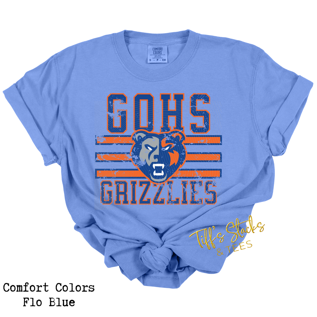 GOHS Grizzlies Stripe Distressed Youth