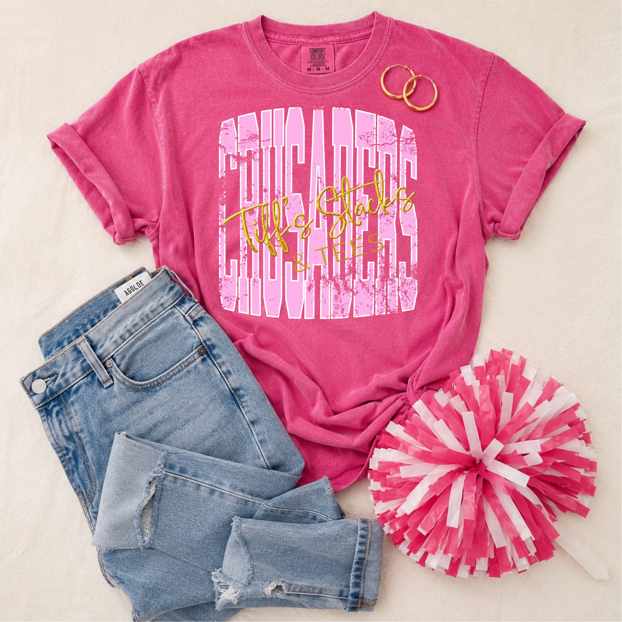 Crusaders Pink Stretched Font Youth