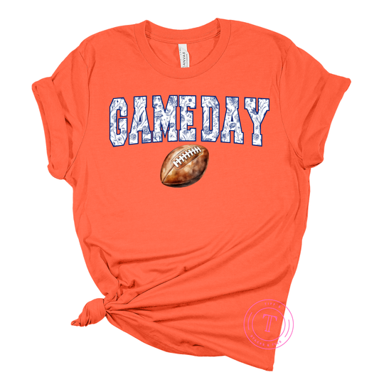 Football Blue Floral Gameday