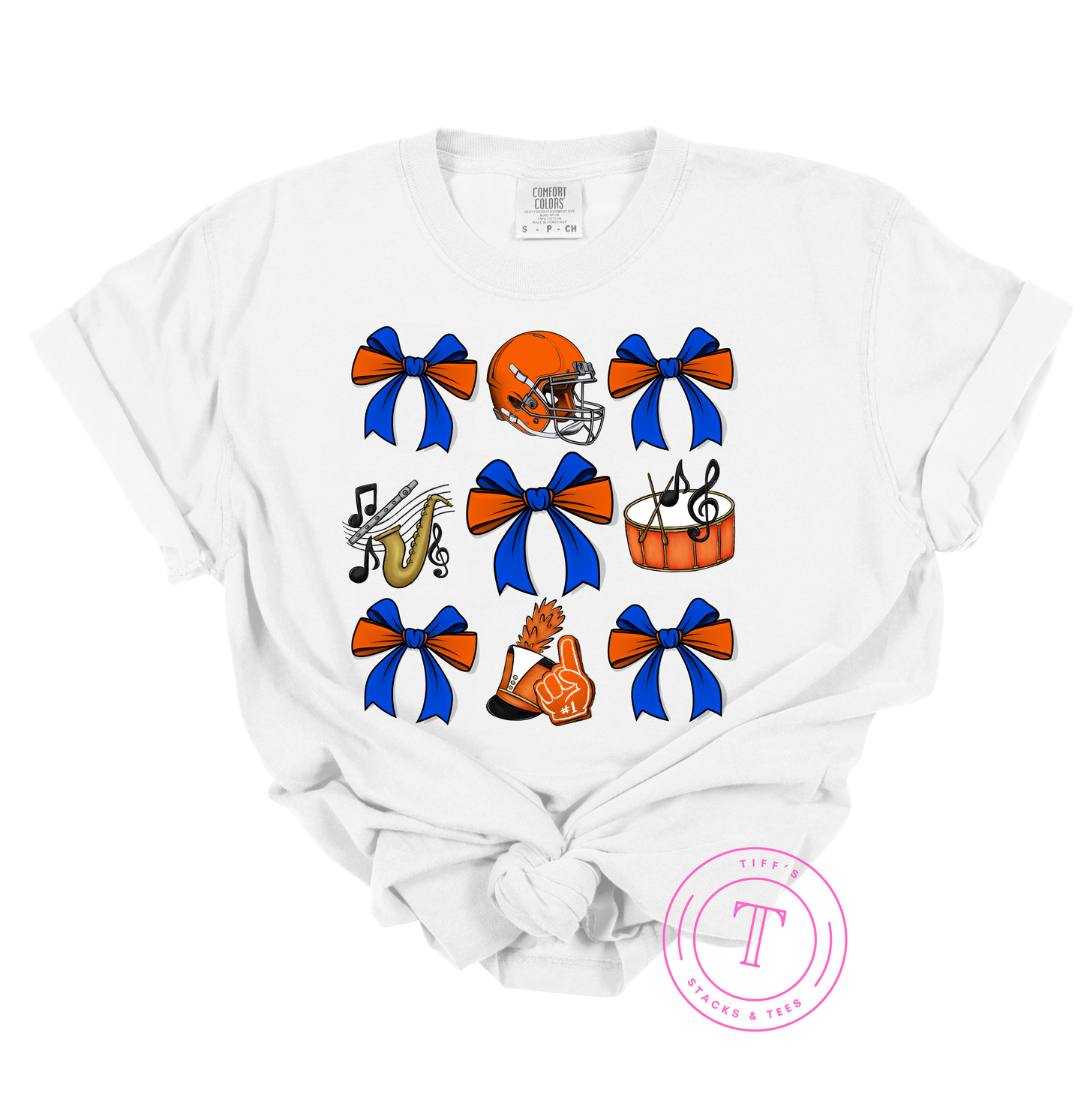 Band & Football Coquette Royal Blue & Orange