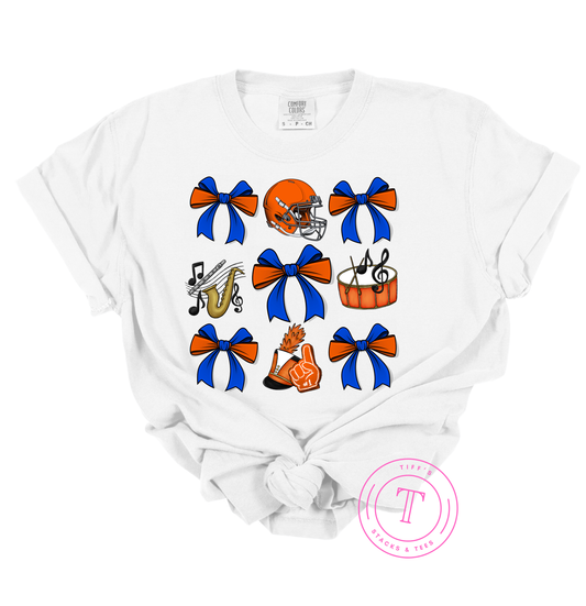 Band & Football Coquette Royal Blue & Orange