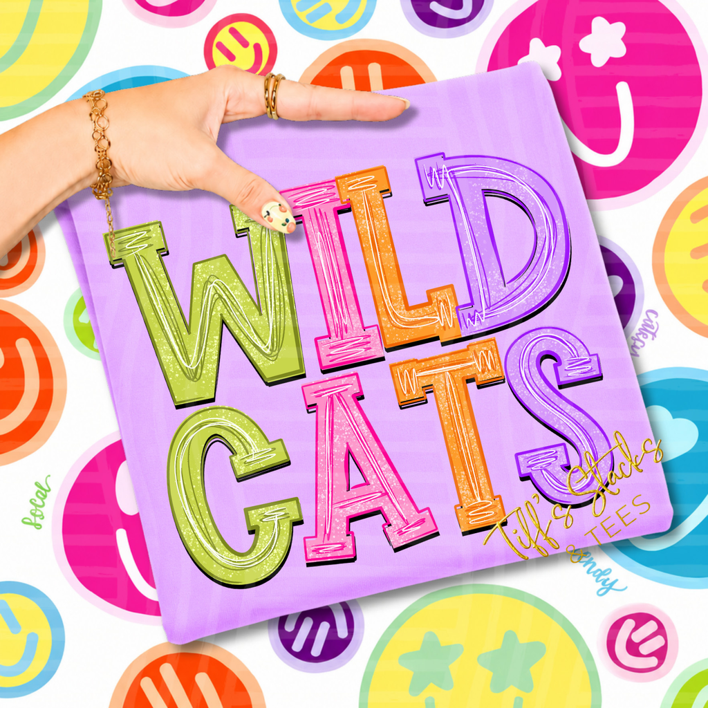 Wildcats Neon Stacked Mascot