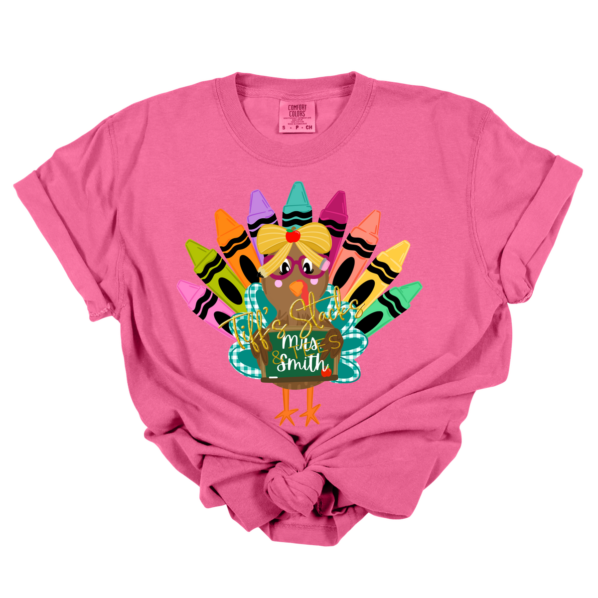 Personalized Crayon Teacher Turkey