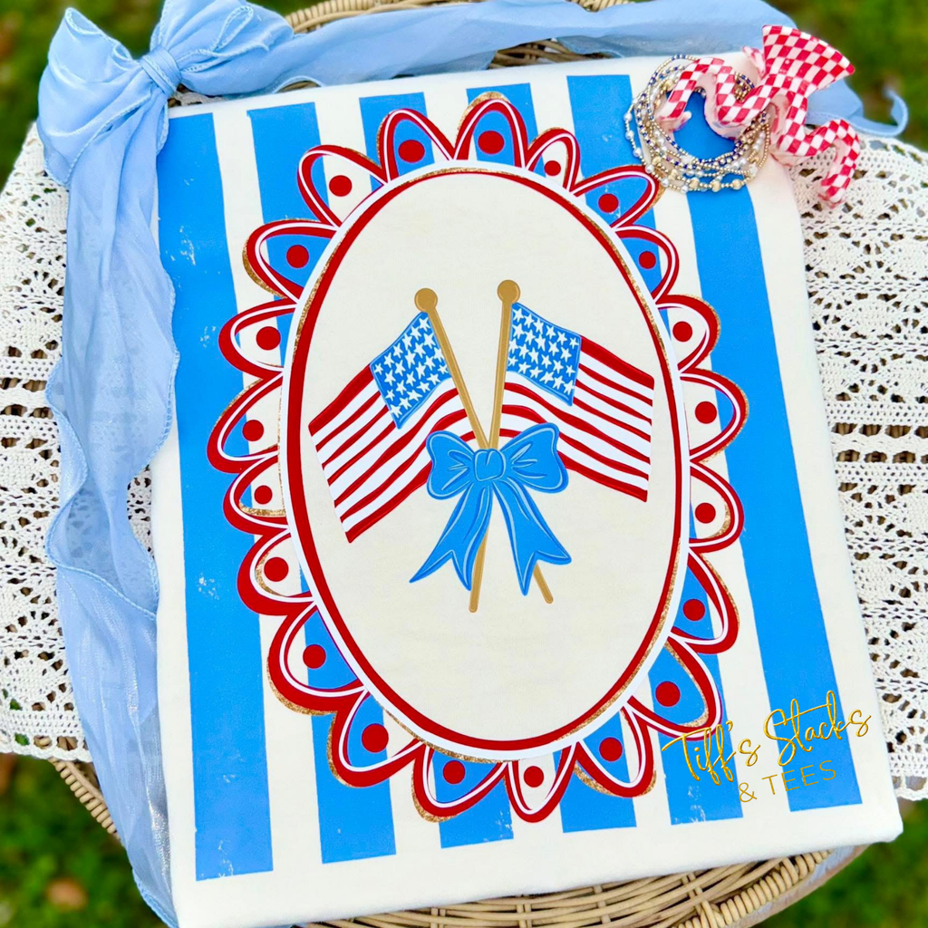 American Flags Coquette Preppy Stripes Youth