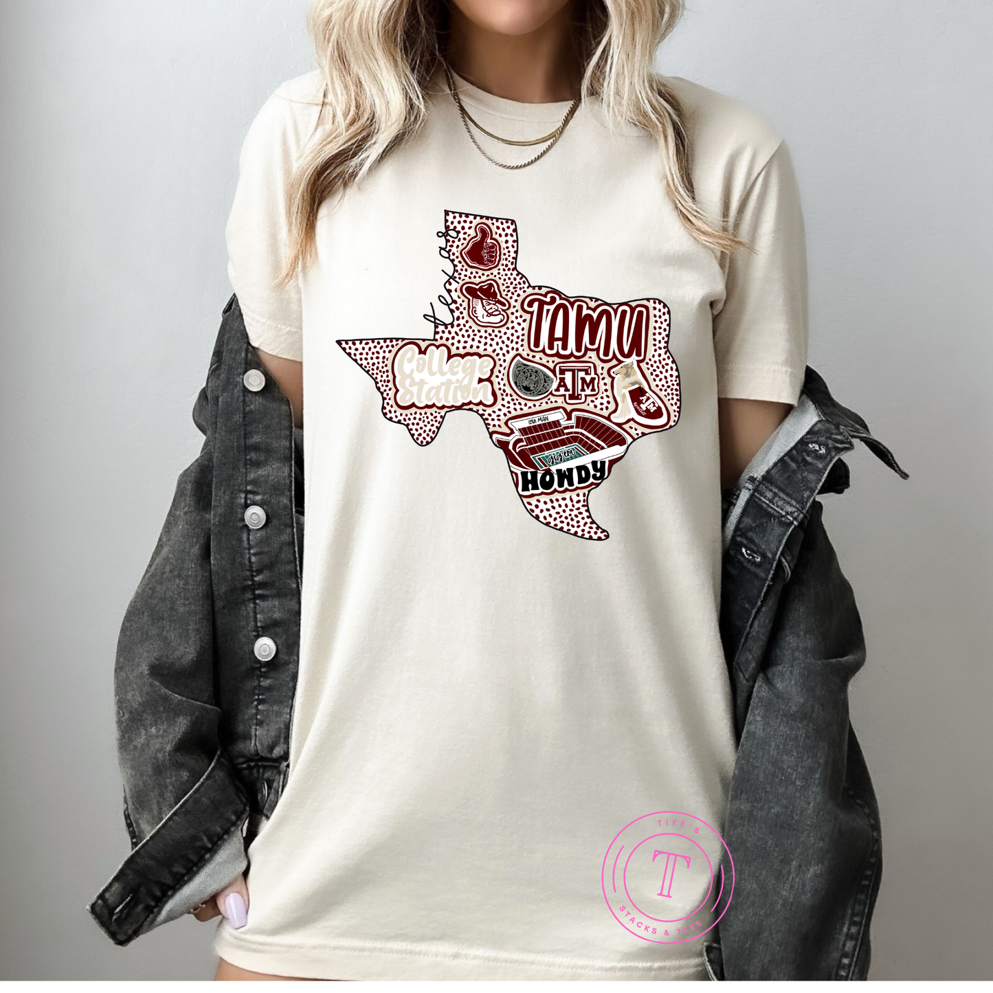 Texas A&M Hand Drawn Texas
