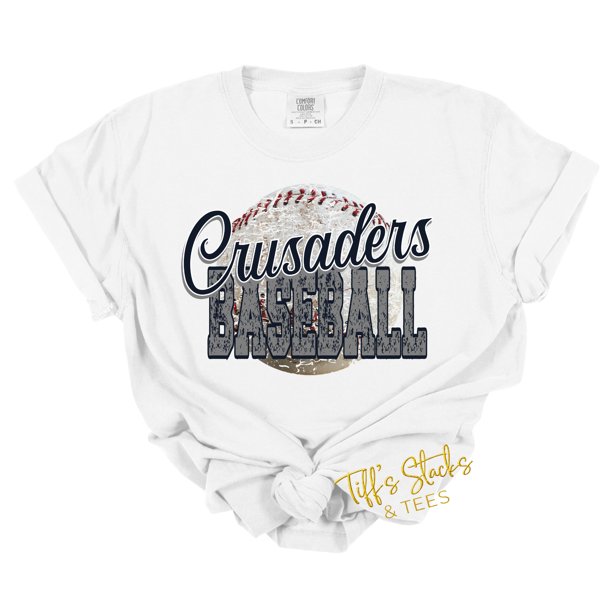 Crusaders Baseball Navy/Grey Distressed