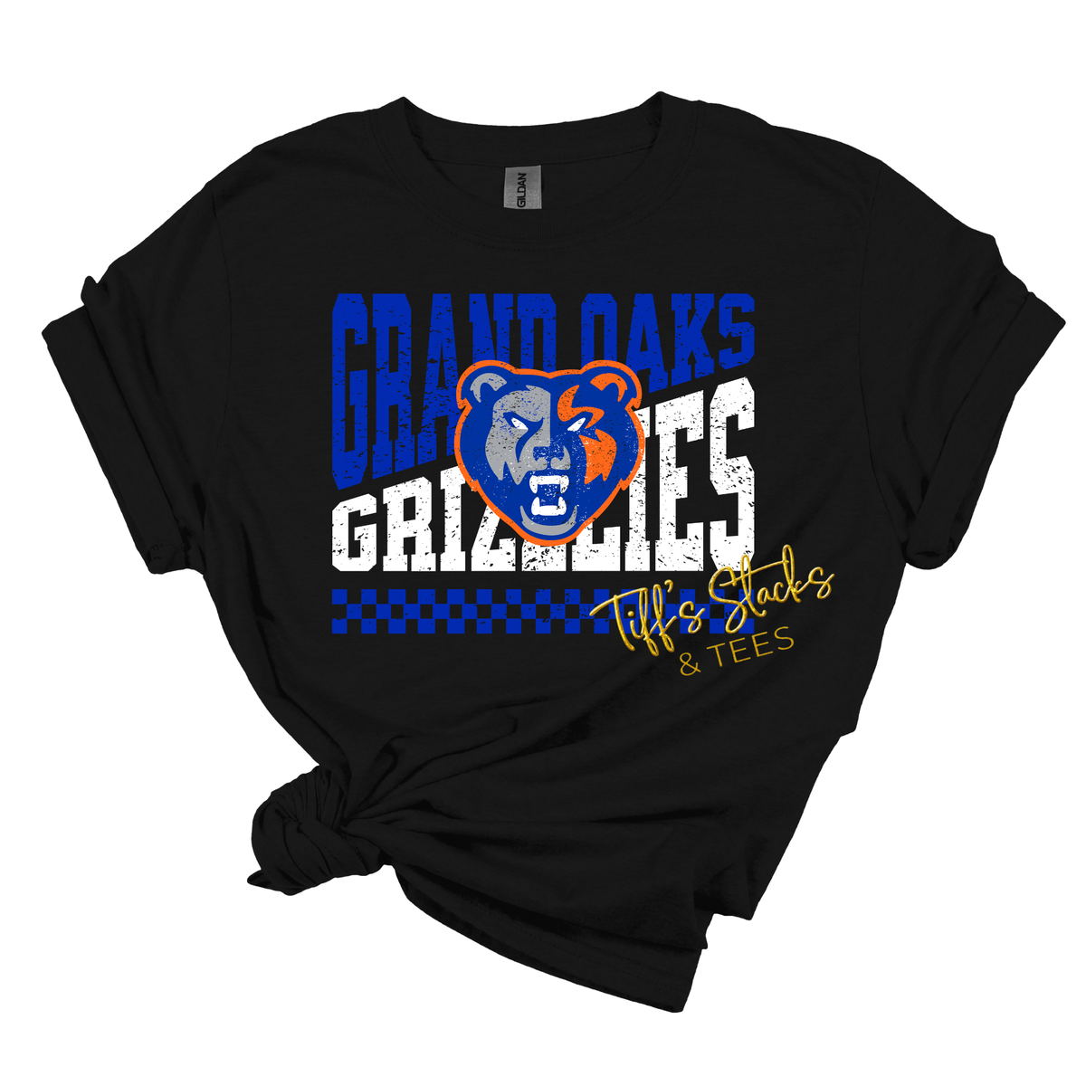 Grand Oaks Grizzlies Distressed Checkered