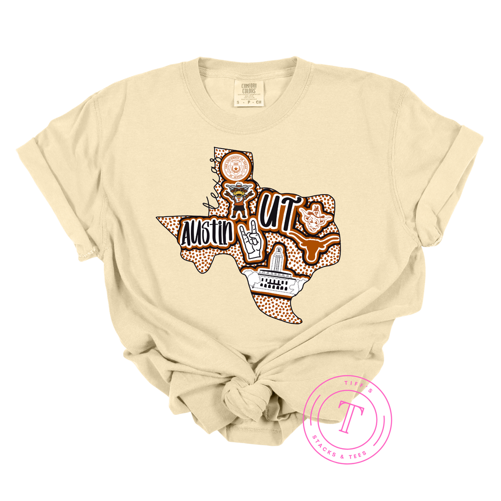 UT Longhorns Hand Drawn Texas