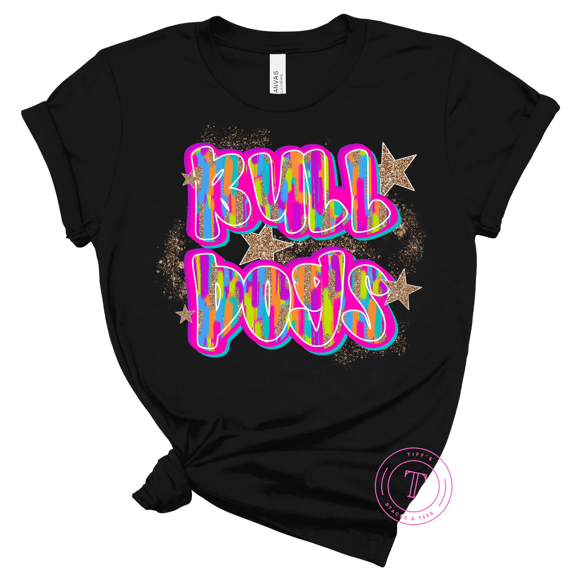 Bulldogs Neon w/ Gold Stars