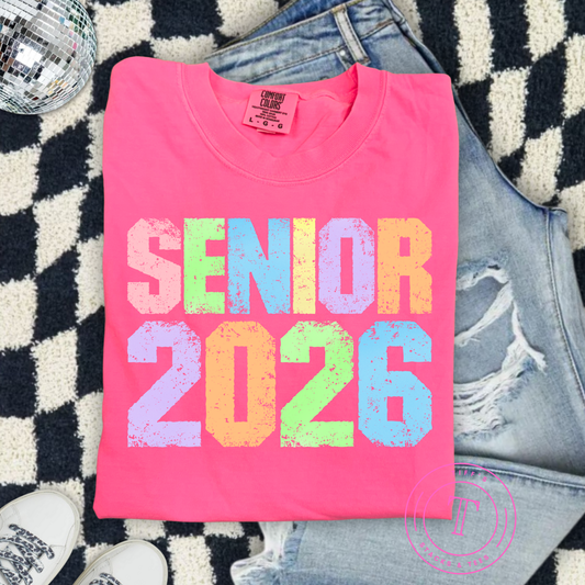 Senior 2026 Neon Distressed