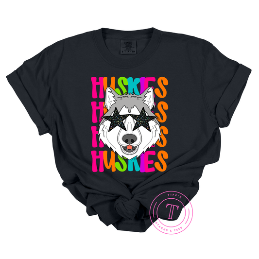 Huskies Preppy Neon Mascot Youth