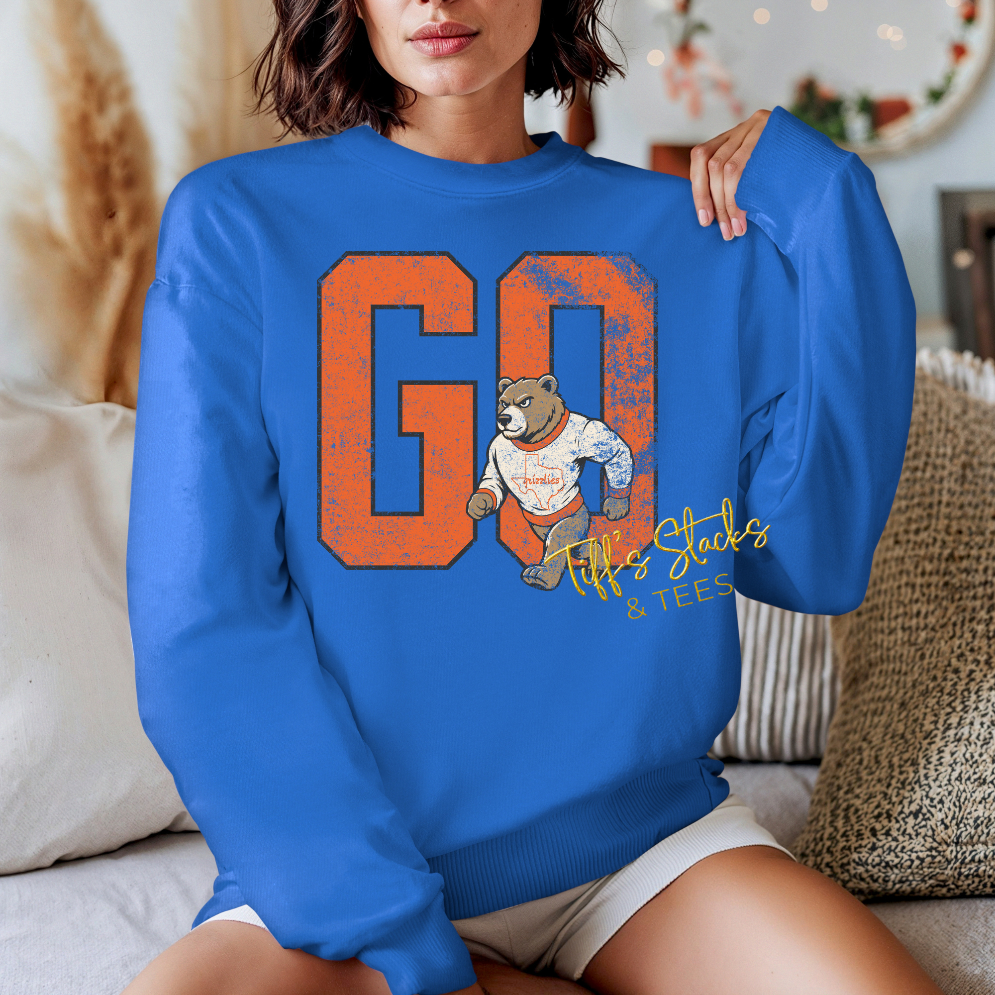 Grand Oaks Grizzlies Vintage Mascot