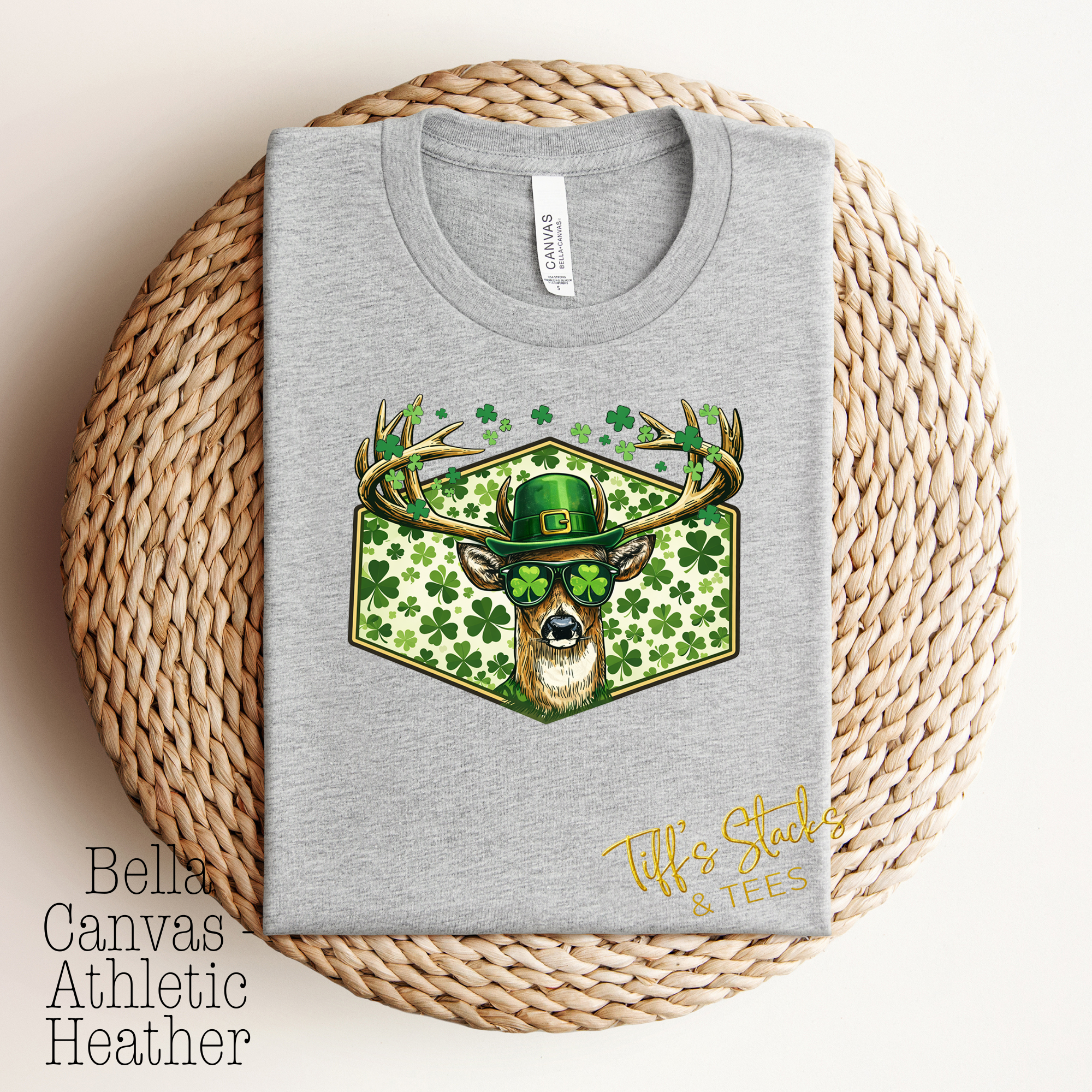 St. Patrick's Day Deer w/ Clovers Youth