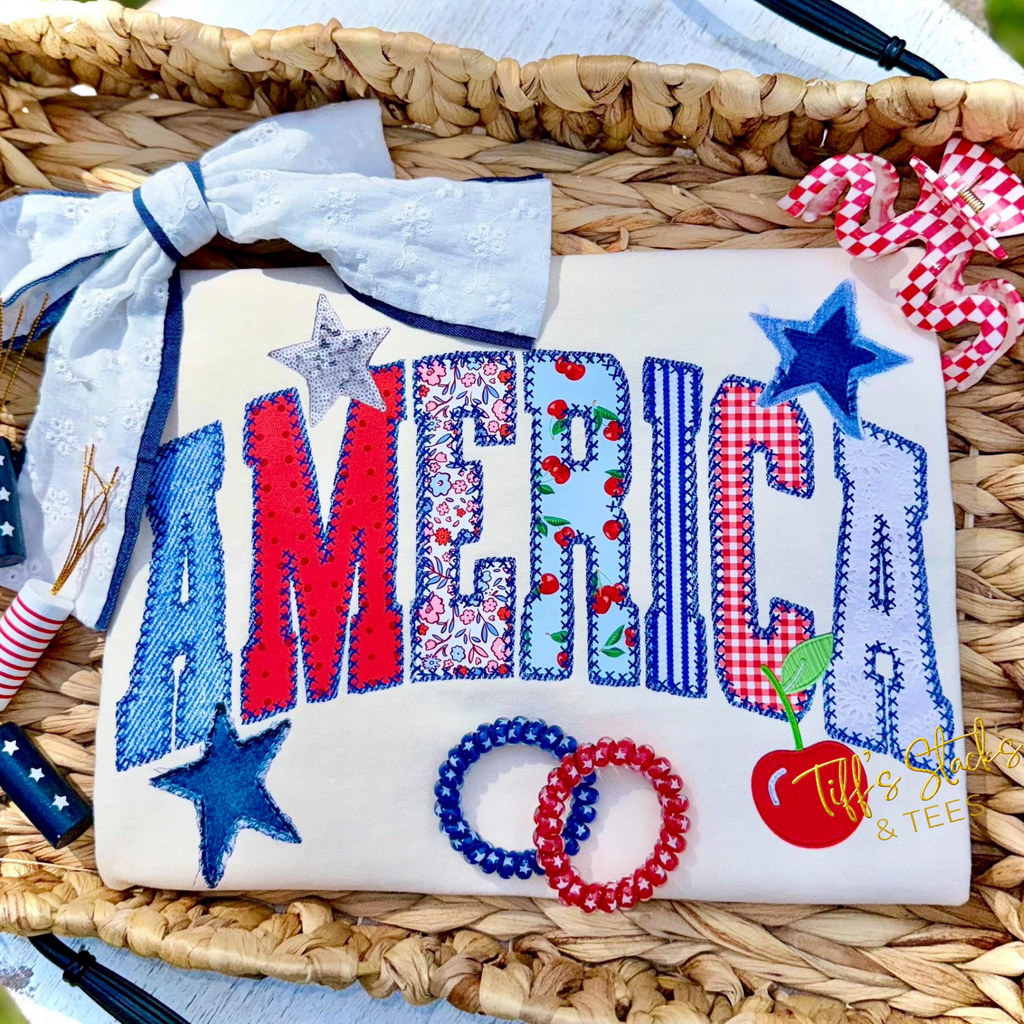 America Cherries Faux Fabric