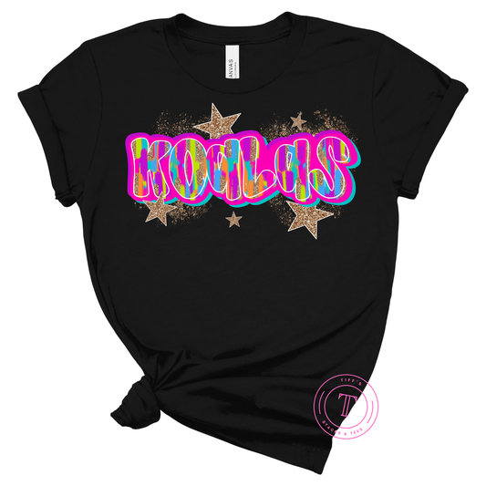 Koalas Neon w/ Gold Stars