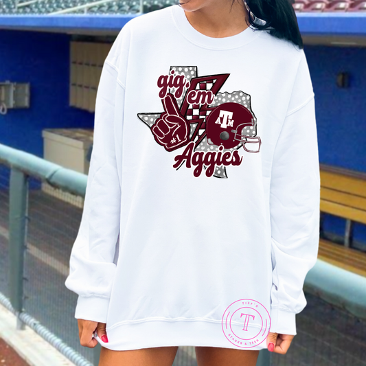 Aggies Gig Em Football Collage