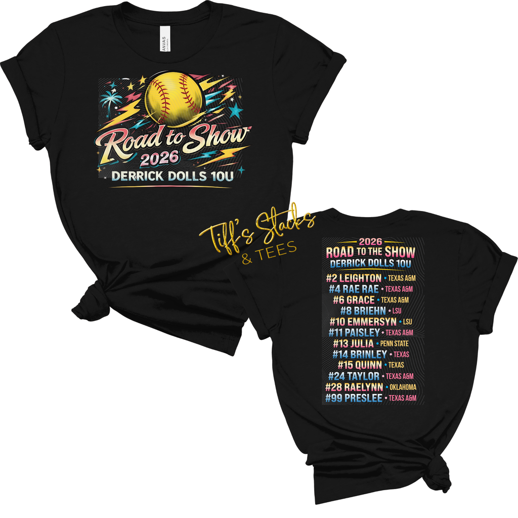 Derrick Dolls 10U Road to Show Front/Back