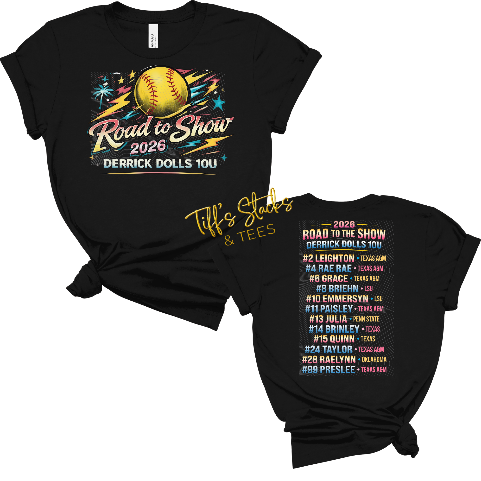 Derrick Dolls 10U Road to Show Front/Back