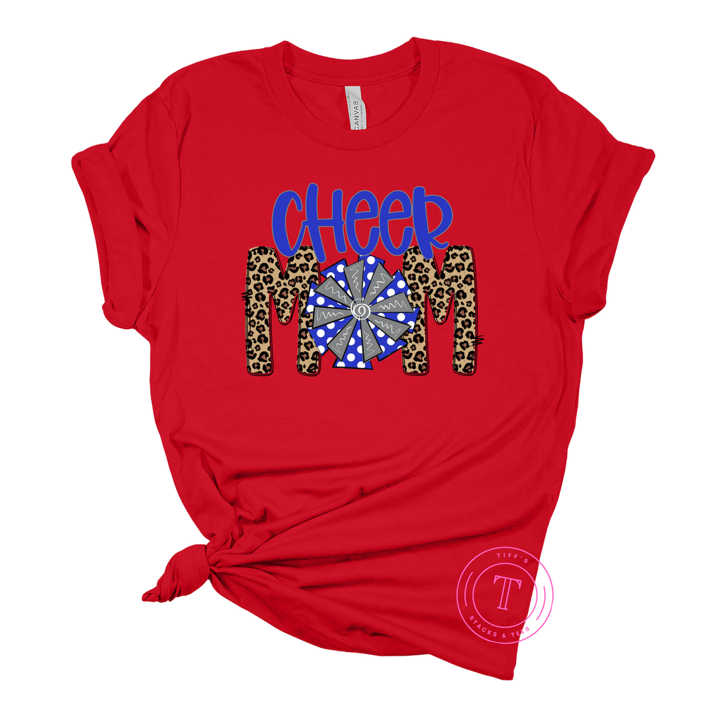 Cheer Mom Royal Blue & Leopard