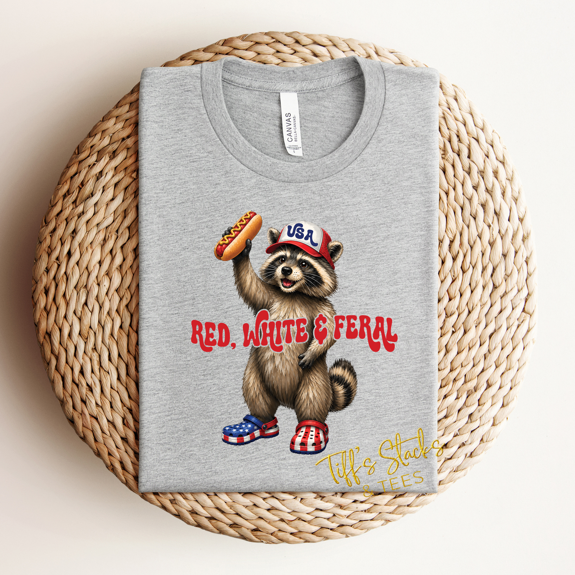 Red, White, & Feral Boy Racoon Youth