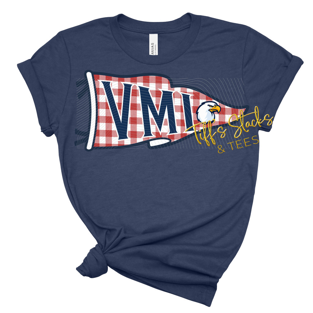 VMI Eagles Gingham Pennant
