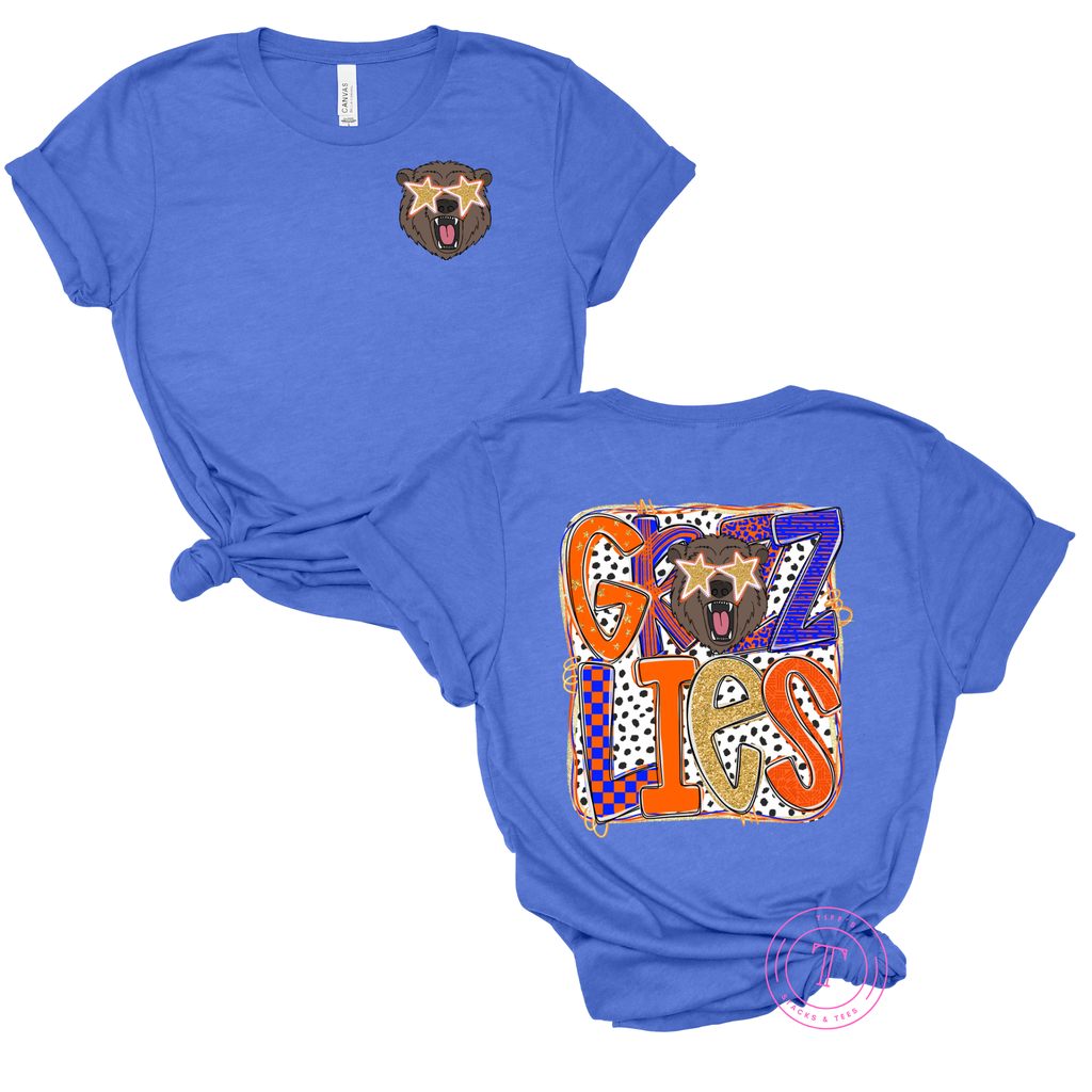 Grizzlies Preppy Mascot Front & Back Youth