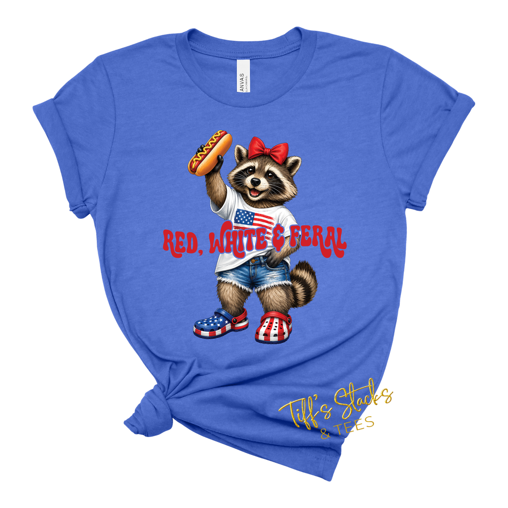 Red, White, & Feral Girl Racoon Youth