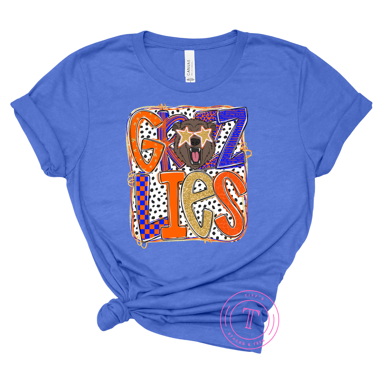 Grizzlies Preppy Mascot Front Only Youth