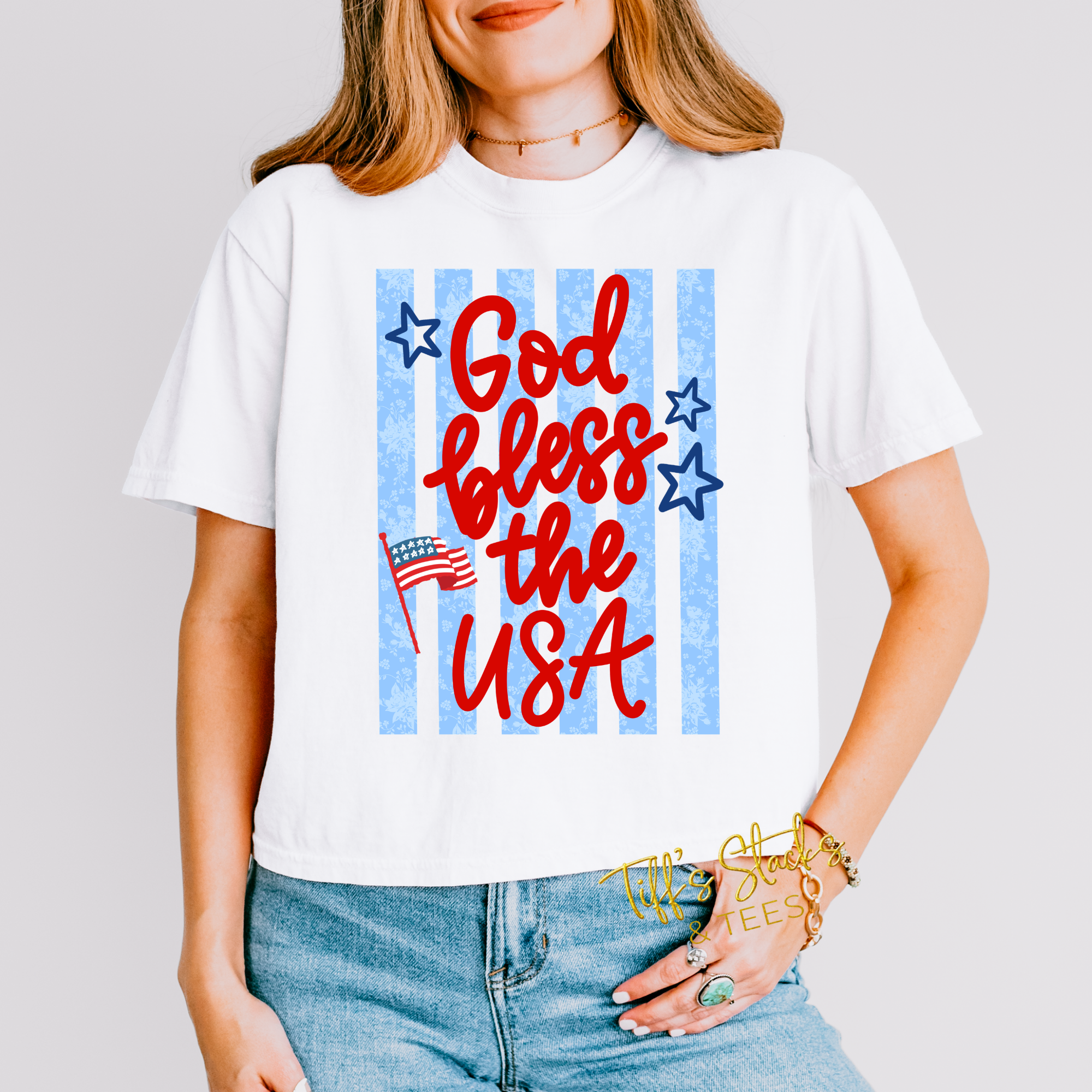 God Bless the USA Preppy Stripe