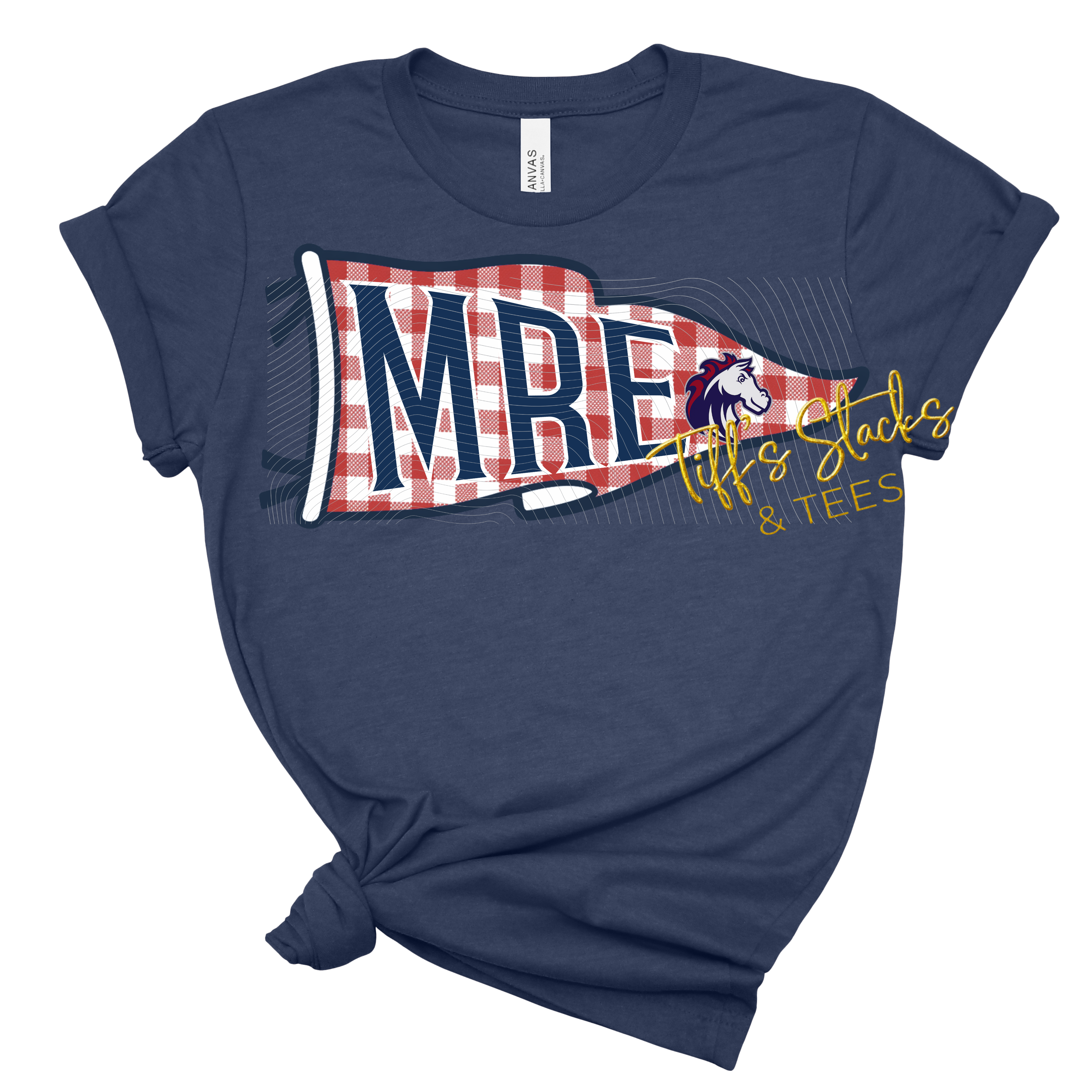 MRE Mustangs Gingham Pennant