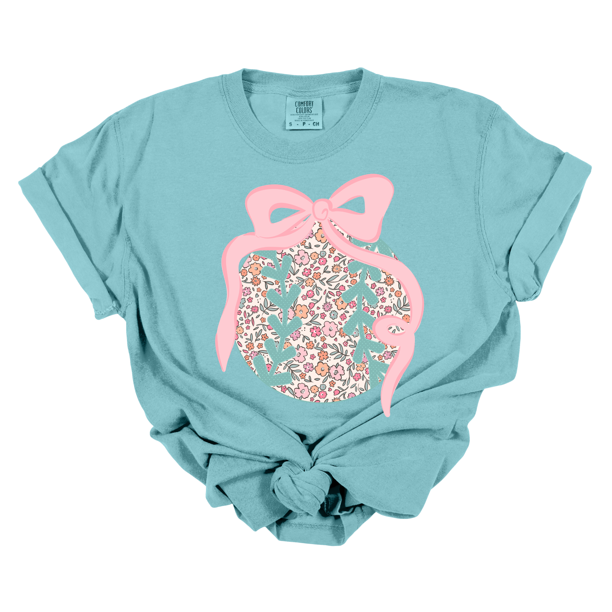 Floral Baseball/Softball Coquette Bow