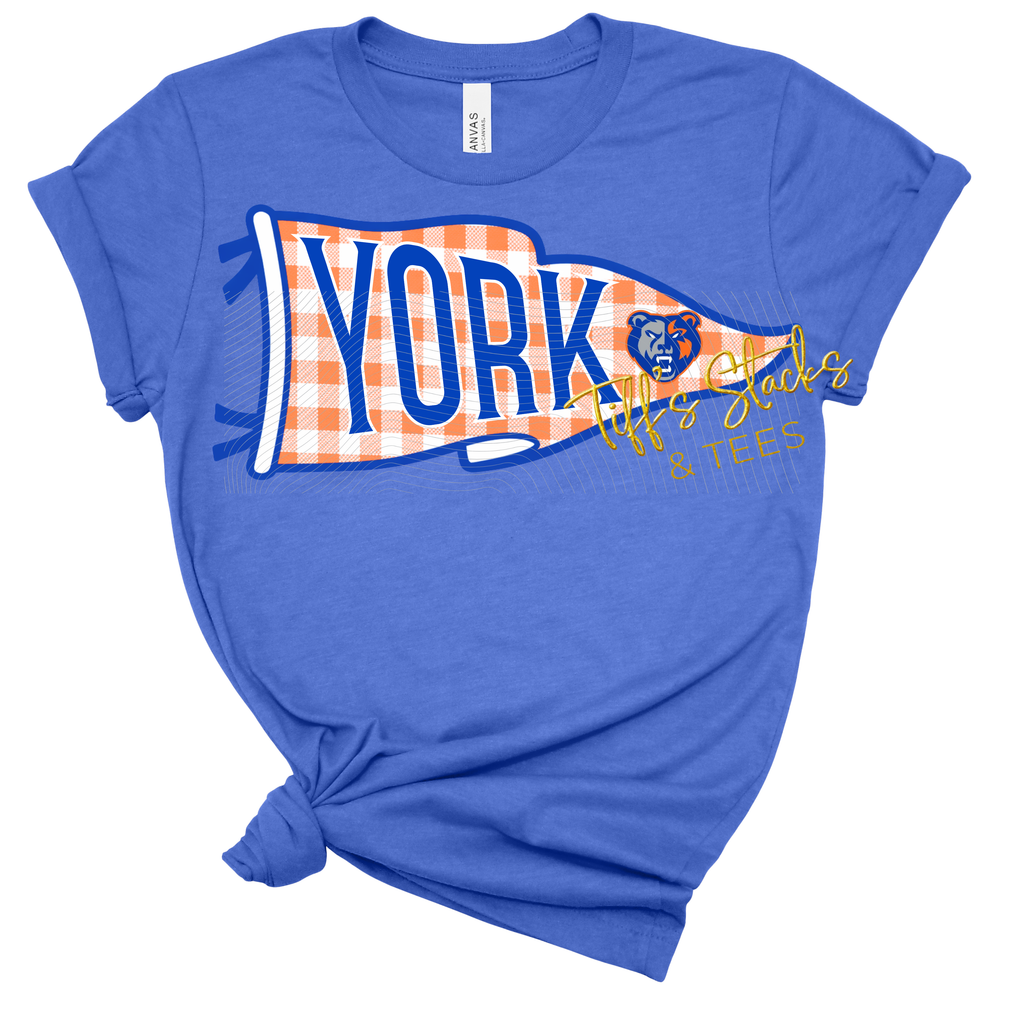 York Grizzlies Gingham Pennant Youth