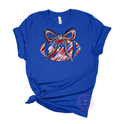 Football w/ Coquette Bow - Red & Royal Blue Brushstroke Youth