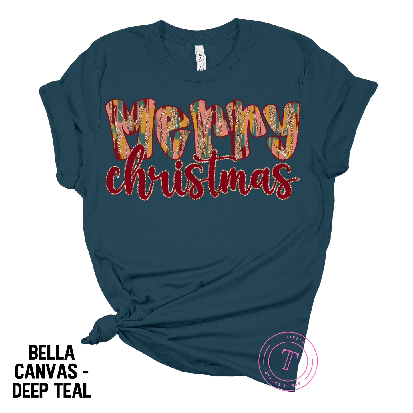 Merry Christmas Brushstroke Glitter