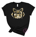 Football w/ Coquette Bow - Black & Gold Brushstroke Youth
