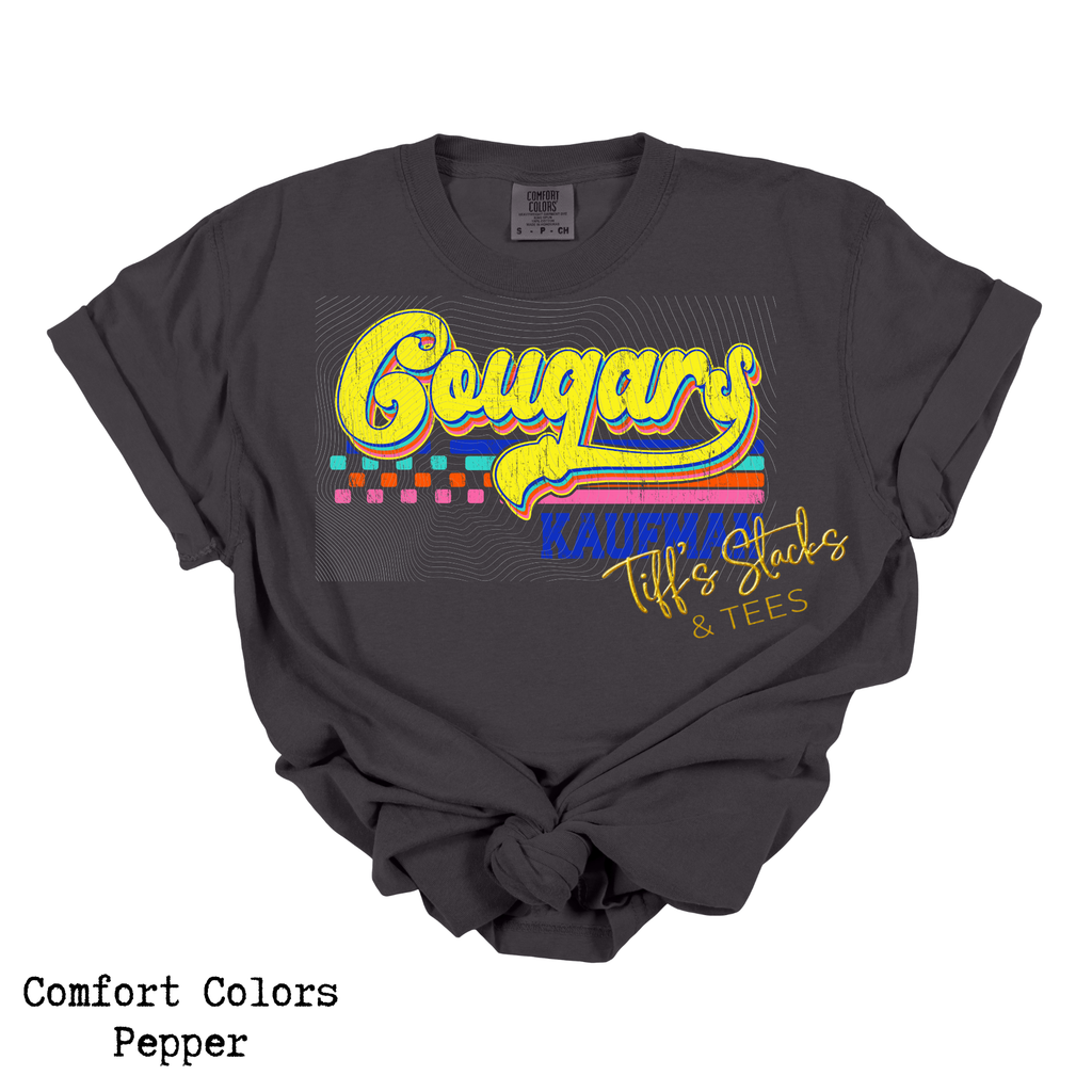 Kaufman Cougars Neon Retro Youth