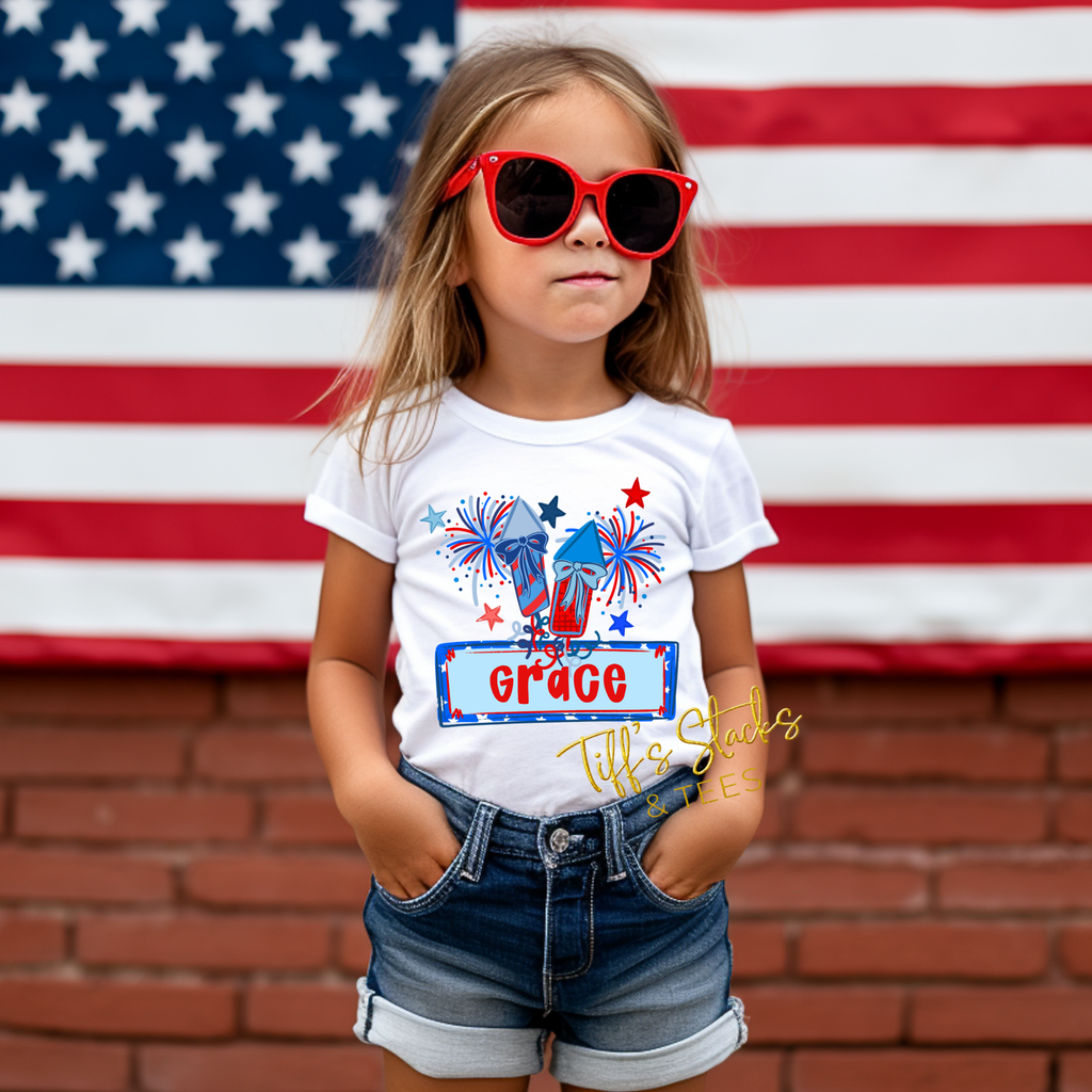 Fireworks Girl Personalized Youth