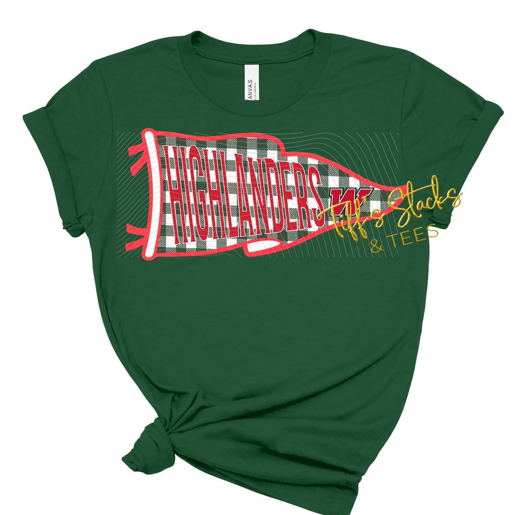 TWHS Highlanders Gingham Pennant