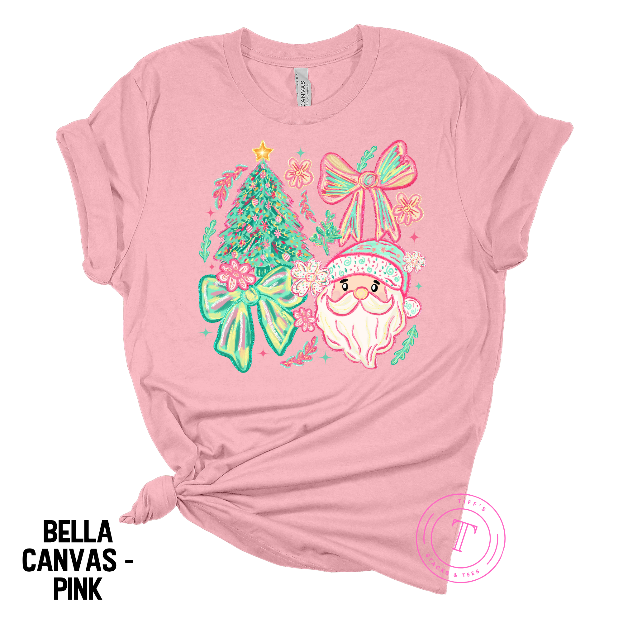 Pastel Santa Coquette Bows Youth