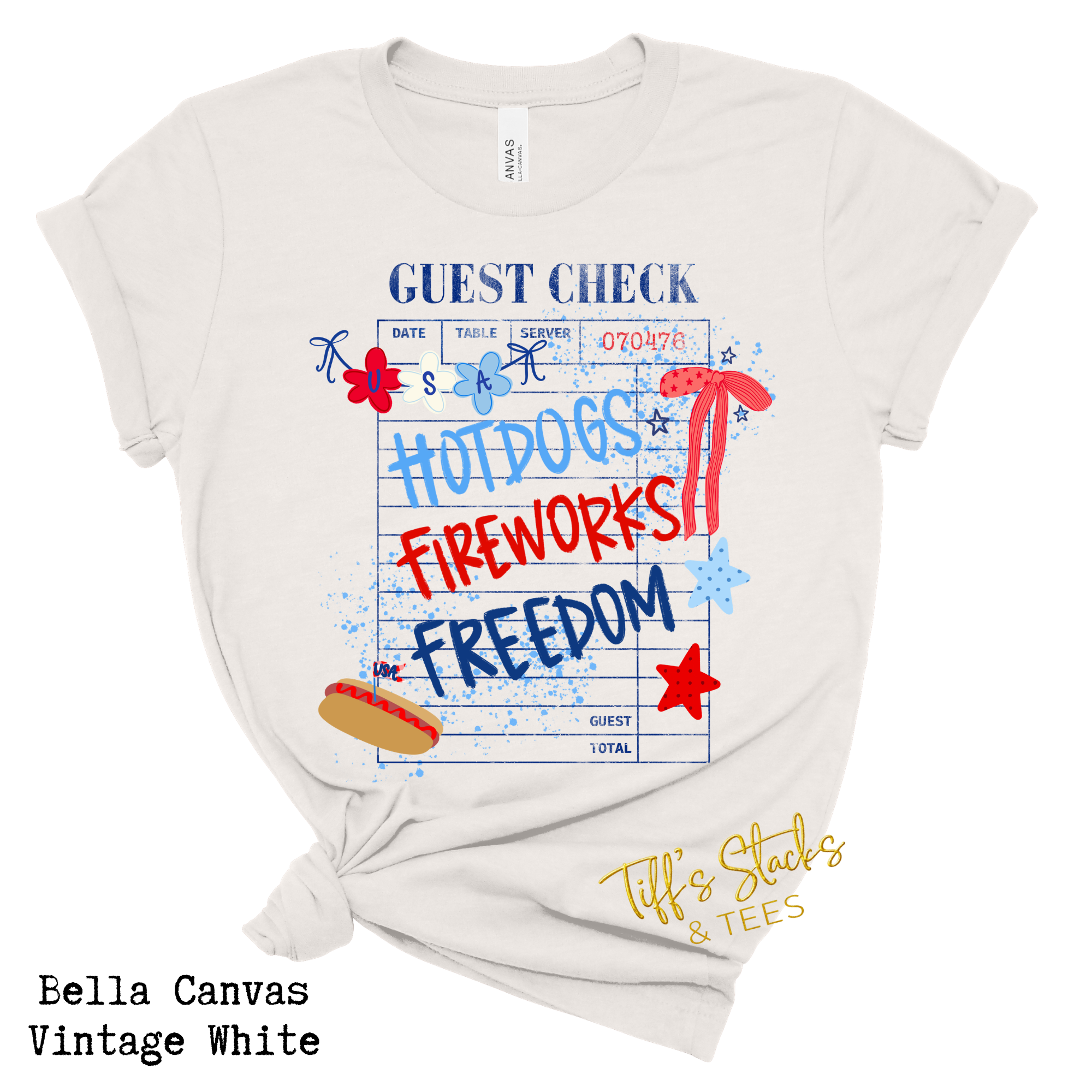Hot Dogs, Fireworks, Freedom Guest Check