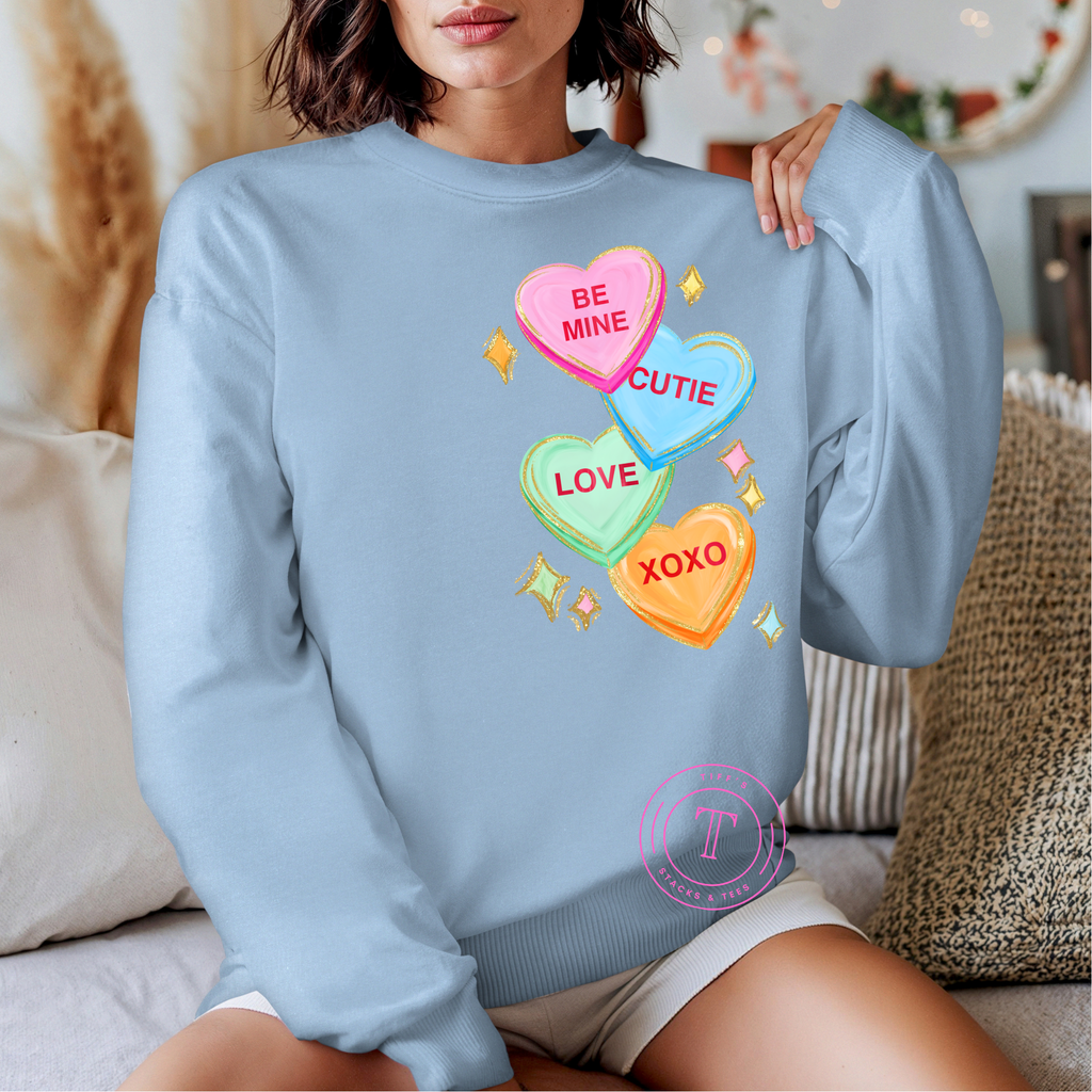 Conversation Hearts (On side of tee)