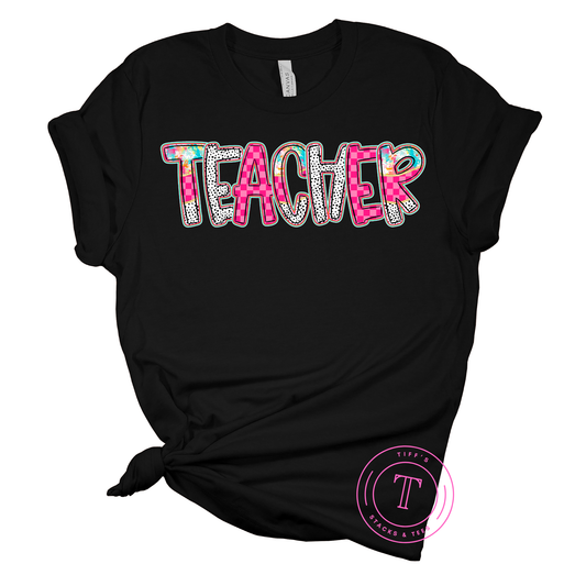 Teacher Pink Checkered Poppy