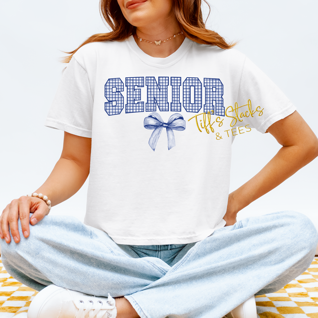 Senior Blue Gingham w/ Coquette Bow