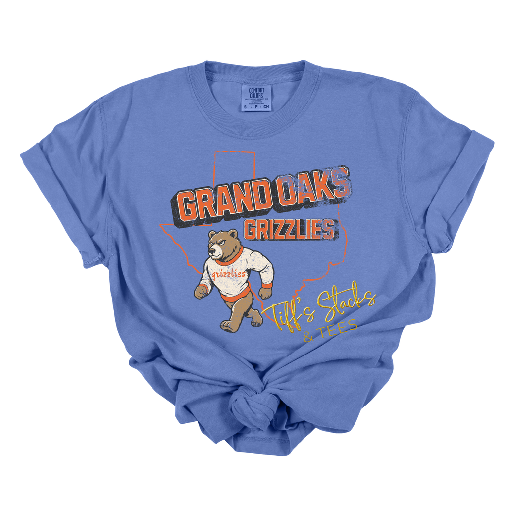 Grand Oaks Grizzlies Vintage Mascot w/ Texas Youth