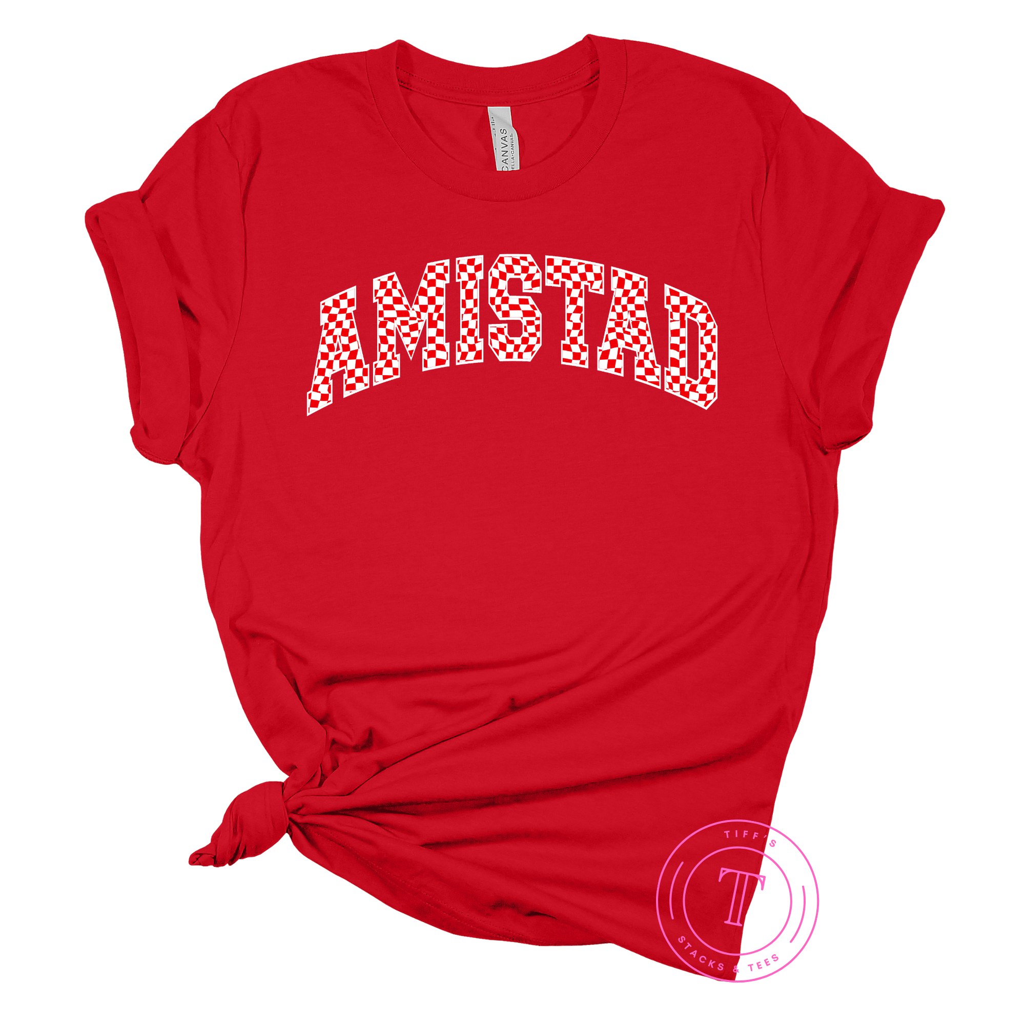 Amistad Checkered Red & White